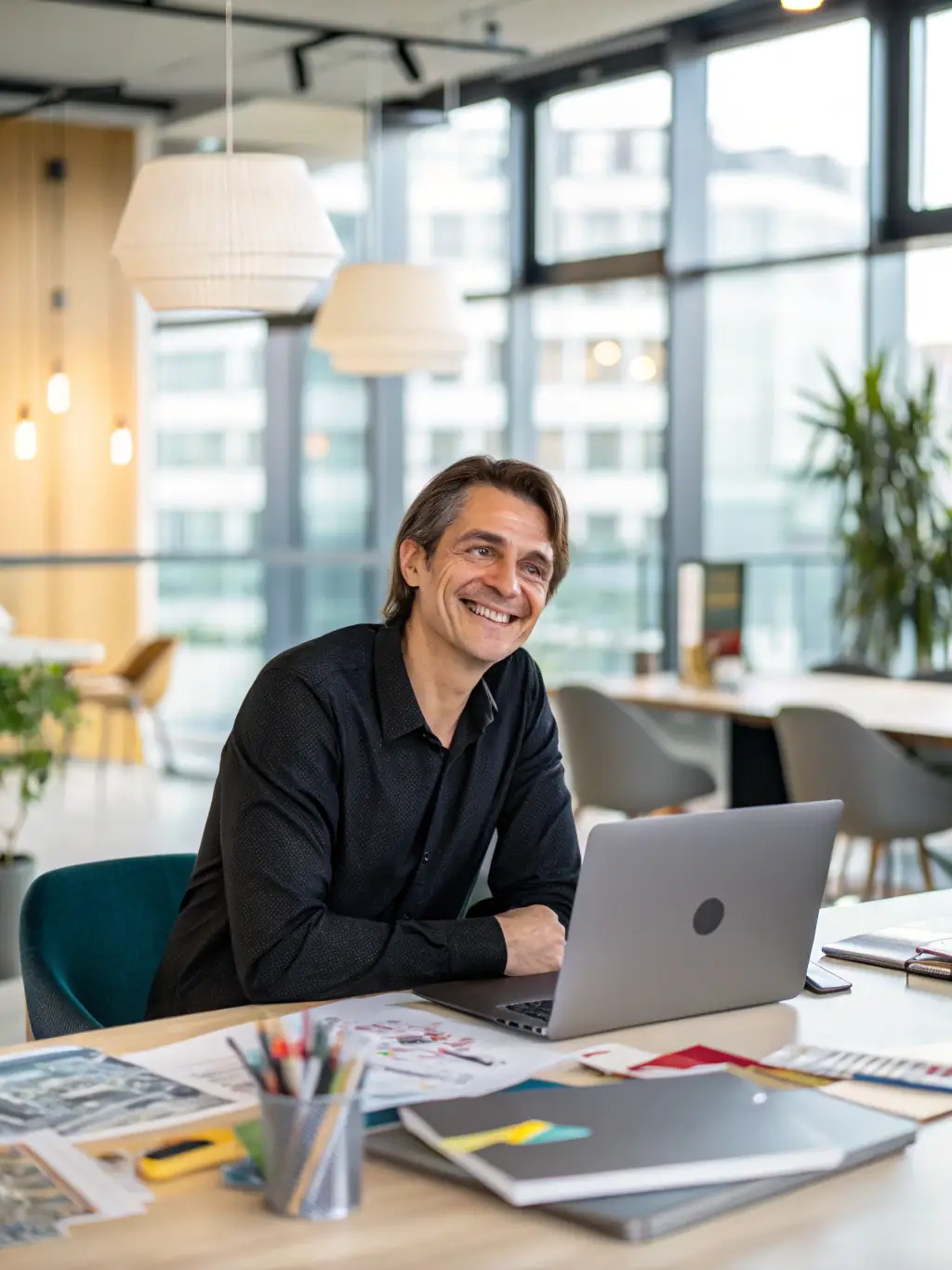 A customer testimonial video playing on a laptop, showcasing a satisfied client sharing their positive experience with Shelf.data.