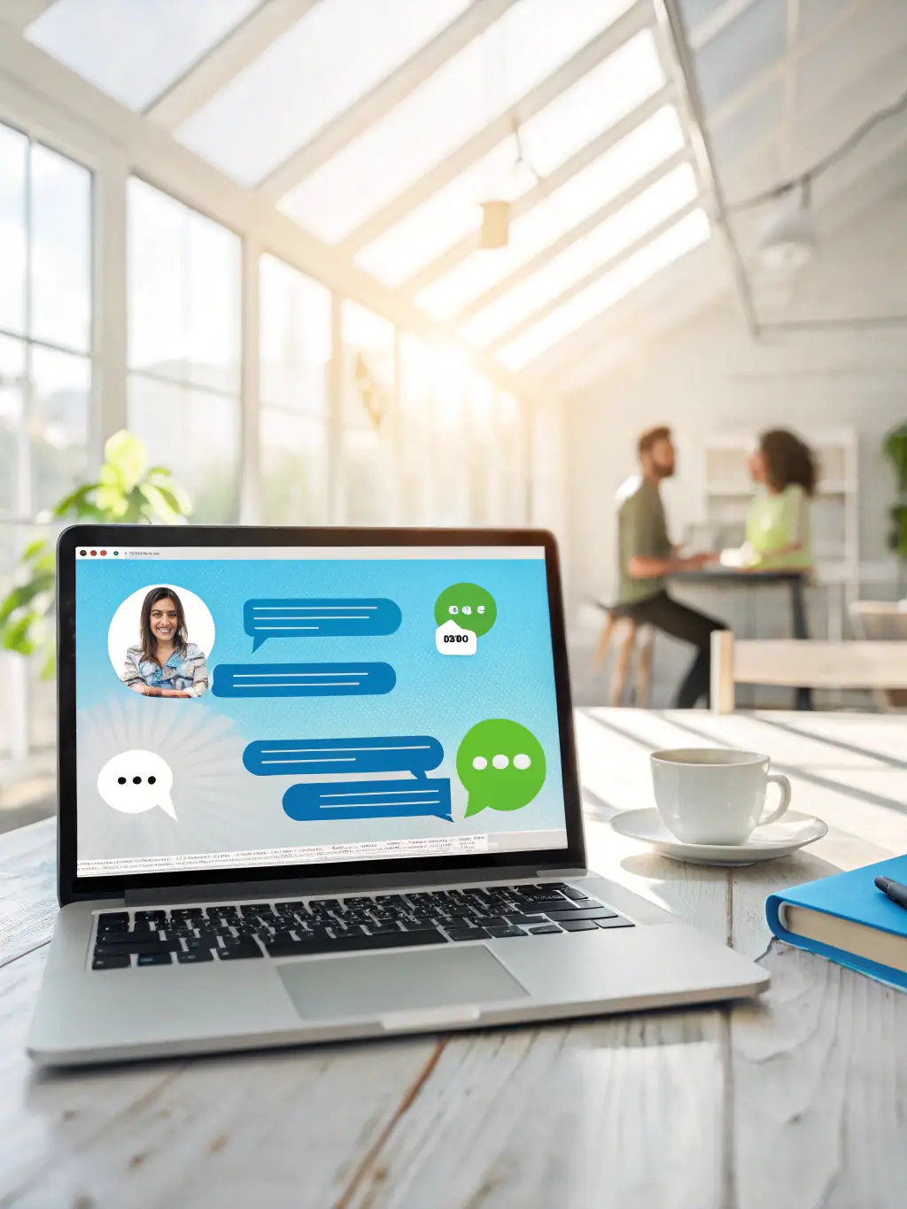 An illustration of a user interacting with a secure chat interface on a computer, representing Shelf.data's AI-Powered Private Data Assistant.